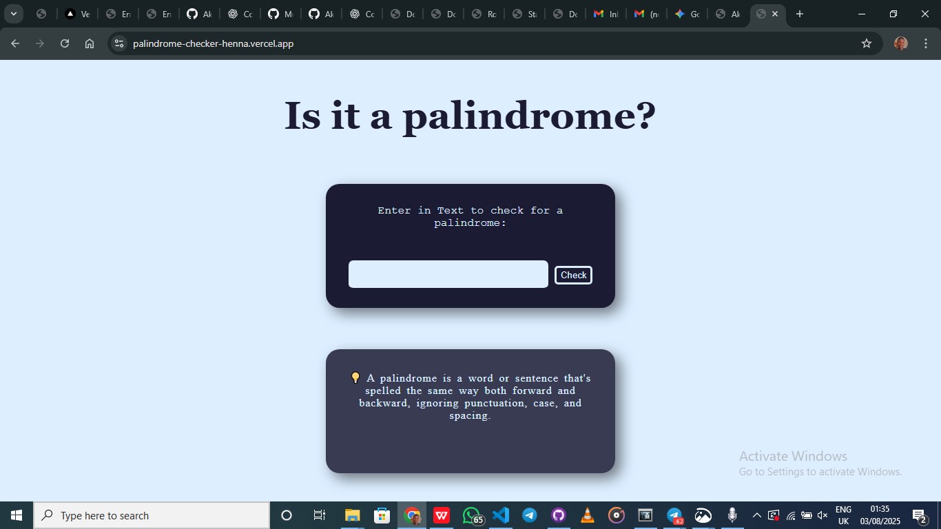 Palindrome Checker Project