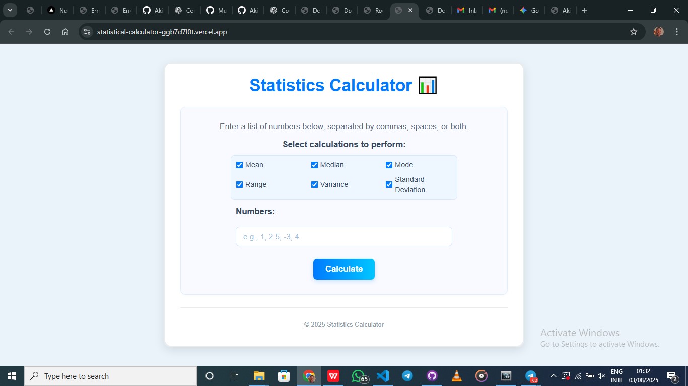 Statistical Calculator Project